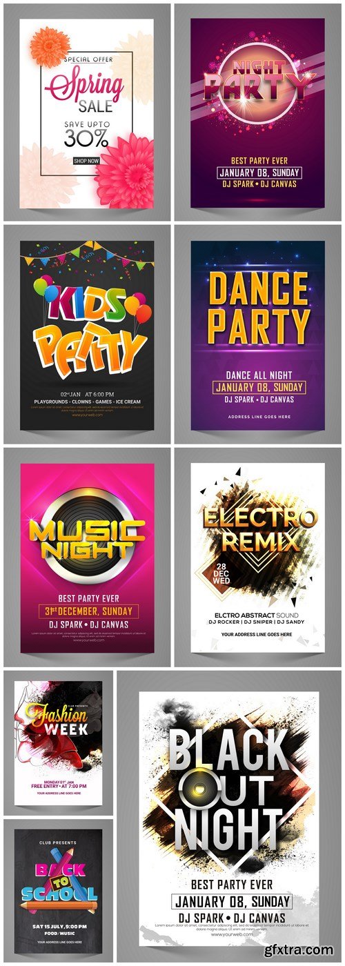 Different Party Flyer - 9 Vector