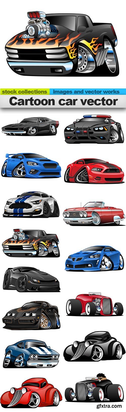 Cartoon car vector, 15 x EPS