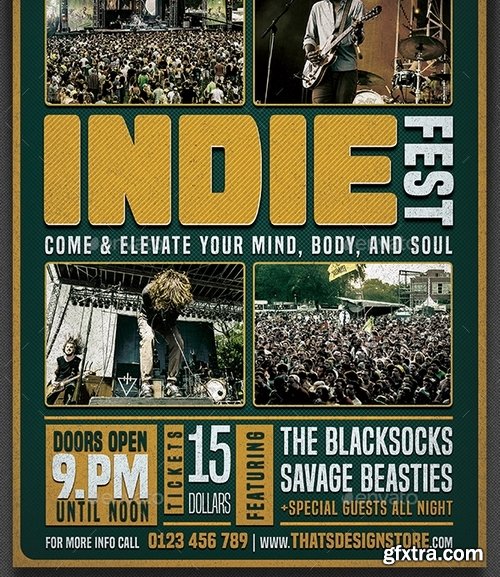 GraphicRiver - Indie Fest Flyer Template V1 15716289