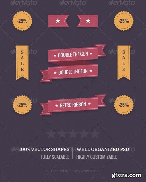 GraphicRiver - Retro Badges & Ribbons 8530663