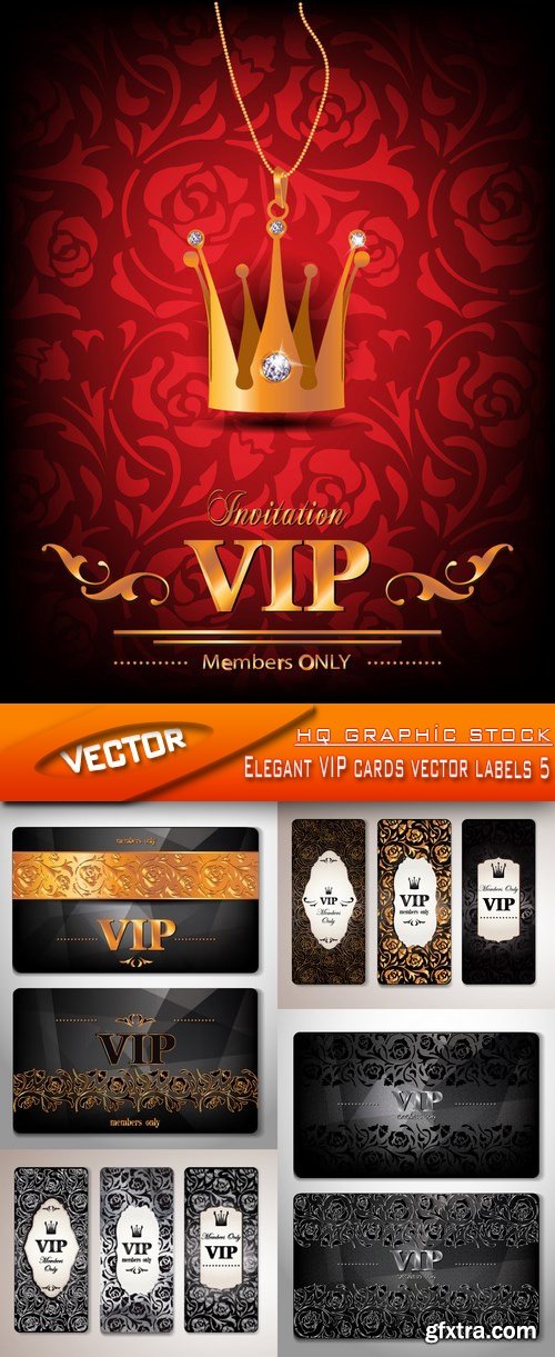 Stock Vector - Elegant VIP cards vector labels 5