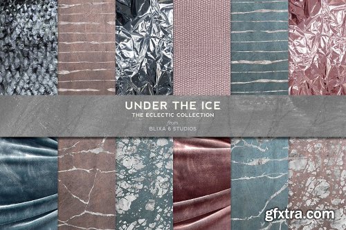 CreativeMarket Under The Ice Marbled Silver Foil 1153814