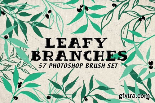 CreativeMarket Leafy Branches Photoshop Brushes 1153739