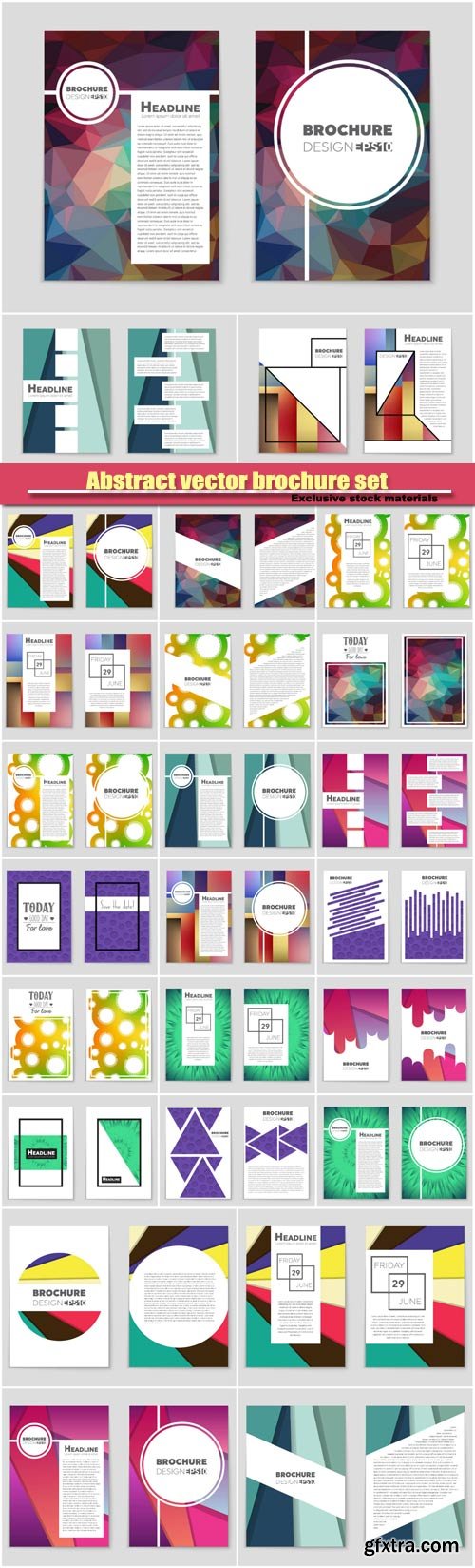 Abstract vector brochure background set