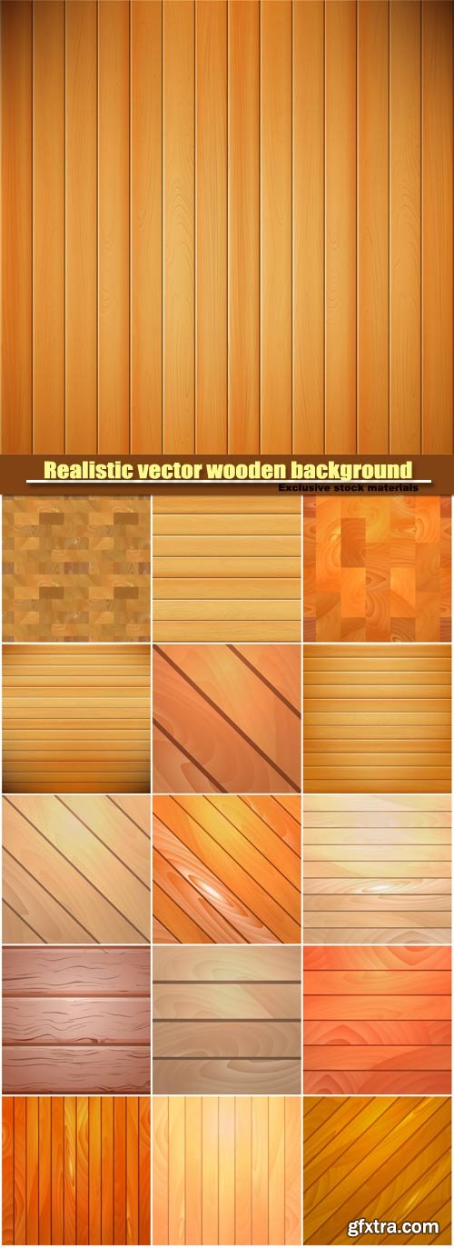 Realistic vector wooden background, template for design