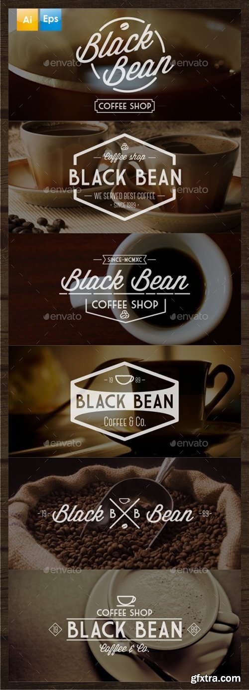 GraphicRiver 6 Vintage Coffee Logo 8045384