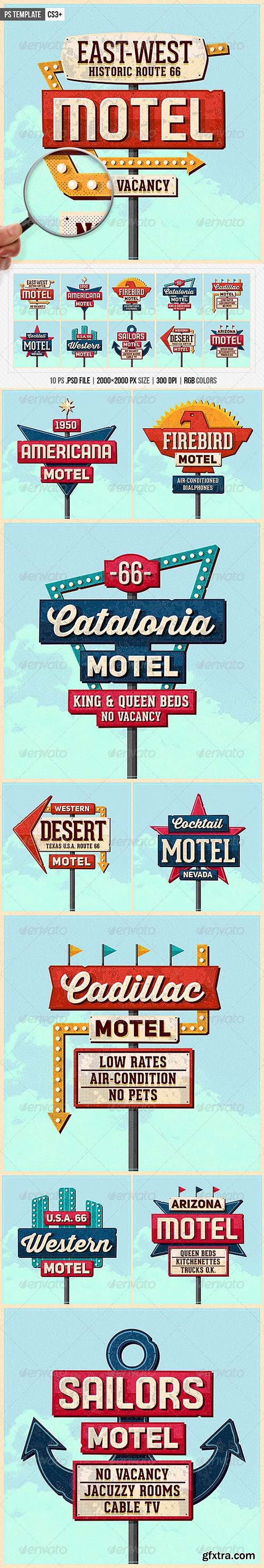 GraphicRiver Vintage Motel Sign Pack 8676739