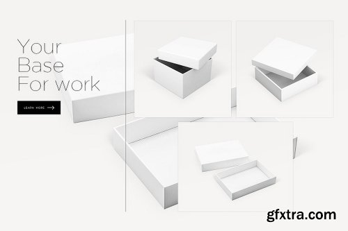 CreativeMarket Gift Box 3 Sizes Mock-up 1153565