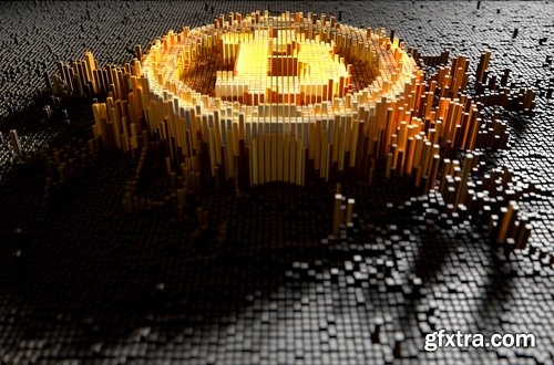 Collection of 3d render Bitcoin electronic payment cryptocurrency 25 HQ Jpeg