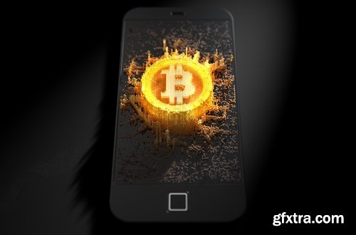 Collection of 3d render Bitcoin electronic payment cryptocurrency 25 HQ Jpeg