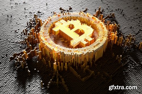 Collection of 3d render Bitcoin electronic payment cryptocurrency 25 HQ Jpeg