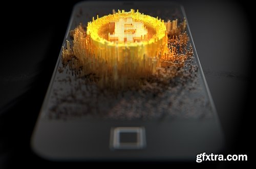 Collection of 3d render Bitcoin electronic payment cryptocurrency 25 HQ Jpeg