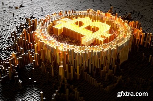 Collection of 3d render Bitcoin electronic payment cryptocurrency 25 HQ Jpeg