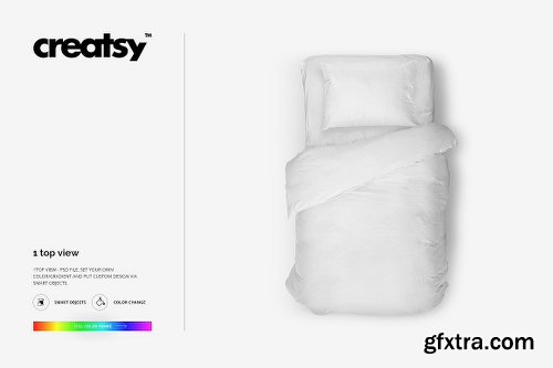 CreativeMarket Single Bed Bedding Mockup 1152524