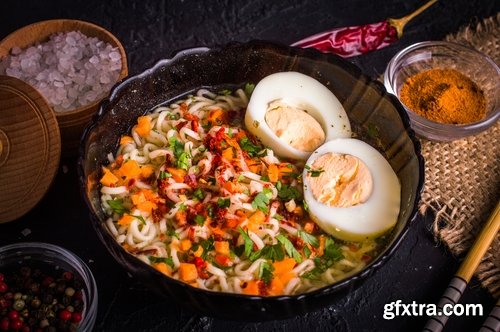 Collection of Japanese seafood soup noodles egg 25 HQ Jpeg