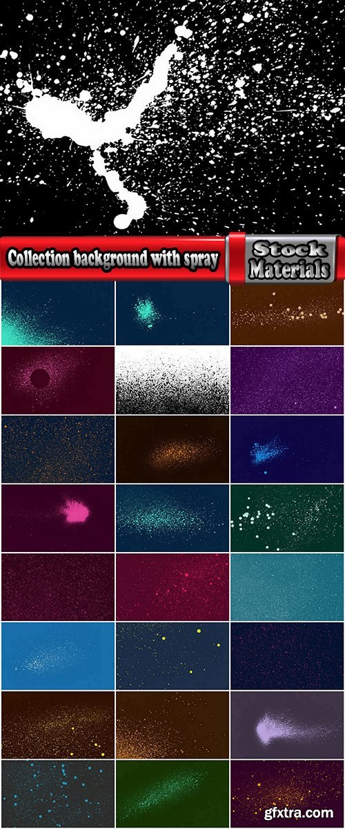 Collection background with spray paint in sample basis point cover 25 EPS