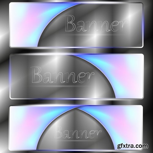 Collection banner button design web site tool key 25 EPS