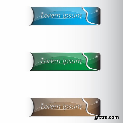 Collection banner button design web site tool key 25 EPS