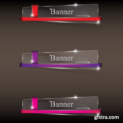 Collection banner button design web site tool key 25 EPS