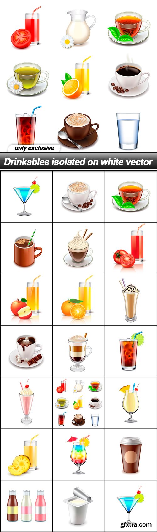 Drinkables isolated on white vector - 20 EPS