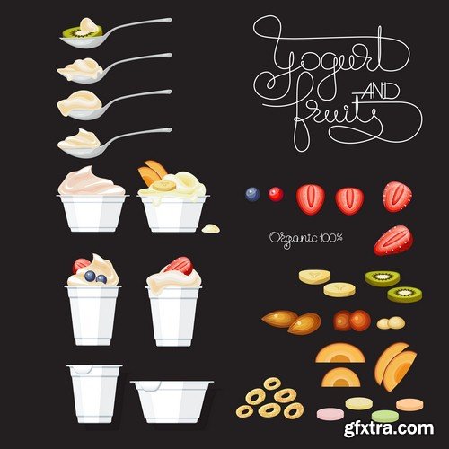 Yogurt and fruit - 5 EPS