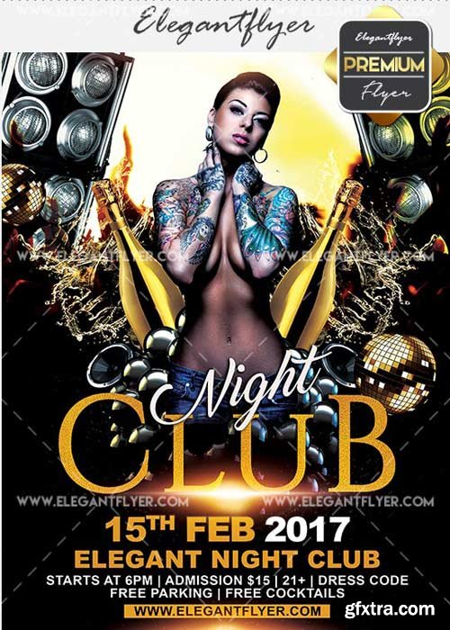 Night Club V21 Flyer PSD Template + Facebook Cover
