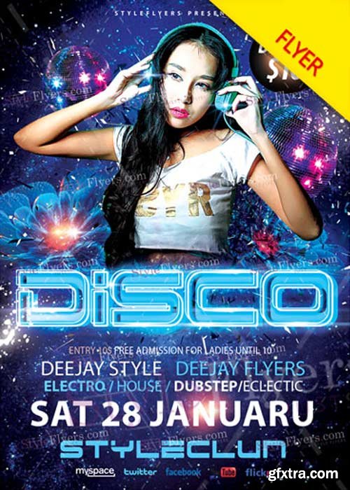 Disco Party V7 PSD Flyer Template