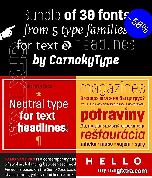 MF - CarnokyType Fonts Selection - 30 fonts: $49.00