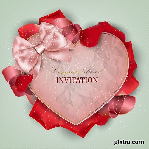 Collection flyer gift card Valentine's Day invitation card vector image 7-25 EPS