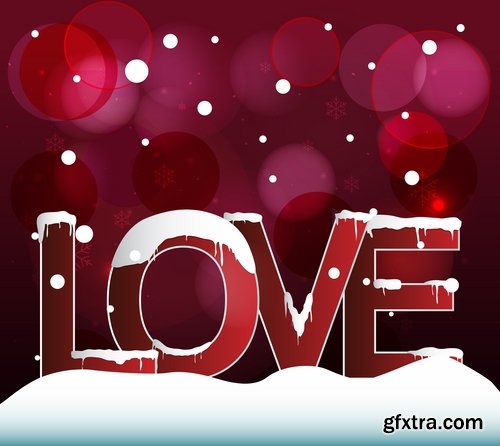 Collection flyer gift card Valentine's Day invitation card vector image 7-25 EPS