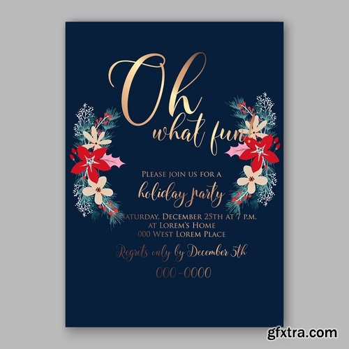 Collection of invitation card for the wedding celebration card with flowers 18 EPS