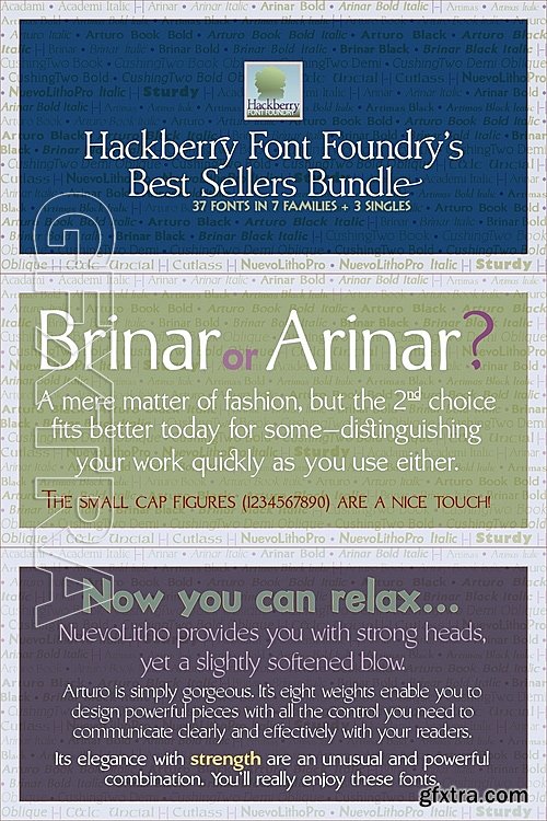 MF - Hackberry Font Foundry’s Best Sellers - 37 fonts: $49.00