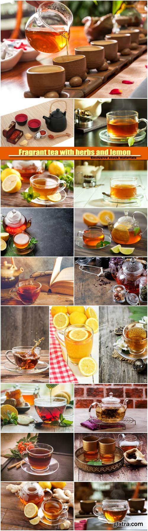 Fragrant tea with herbs and lemon