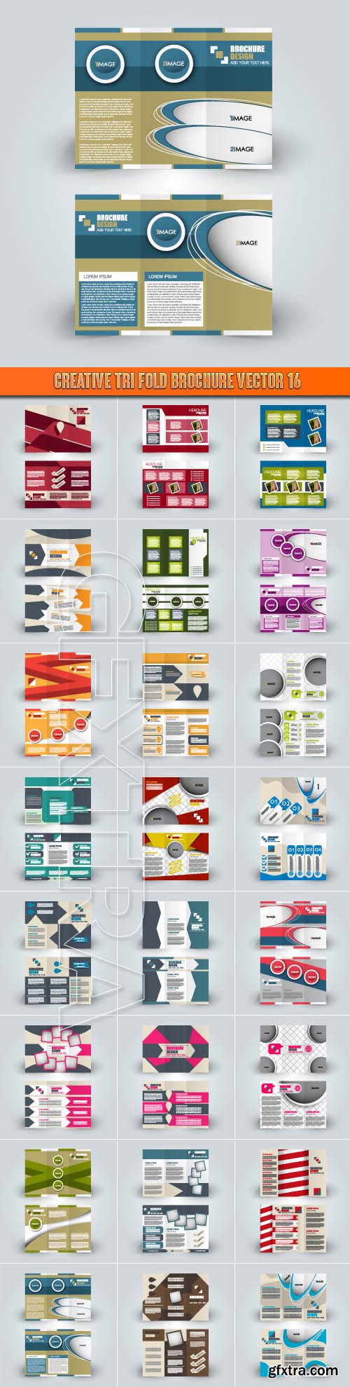 Creative tri fold brochure vector 16