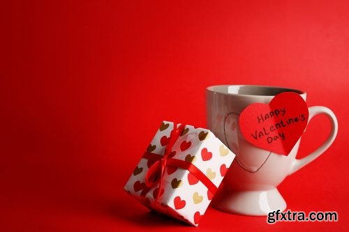 Collection of Valentine's Day gift heart still life illustration holiday 2-25 EPS