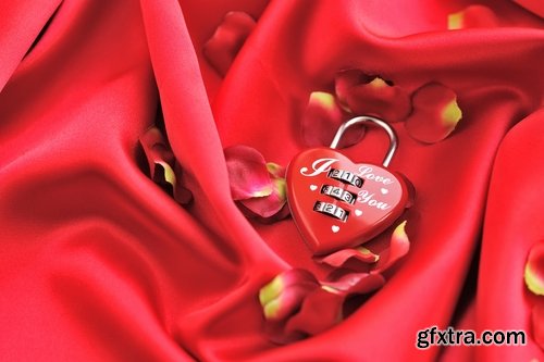 Collection of Valentine's Day gift heart still life illustration holiday 2-25 EPS