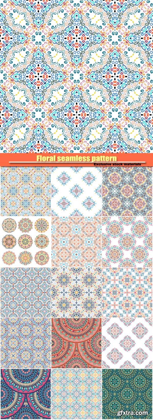 Floral seamless pattern, luxury flourish ornament