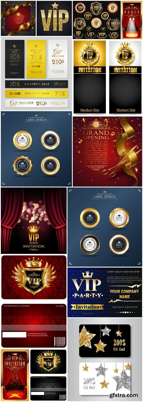 Golden VIP Design Elements - 15 Vector