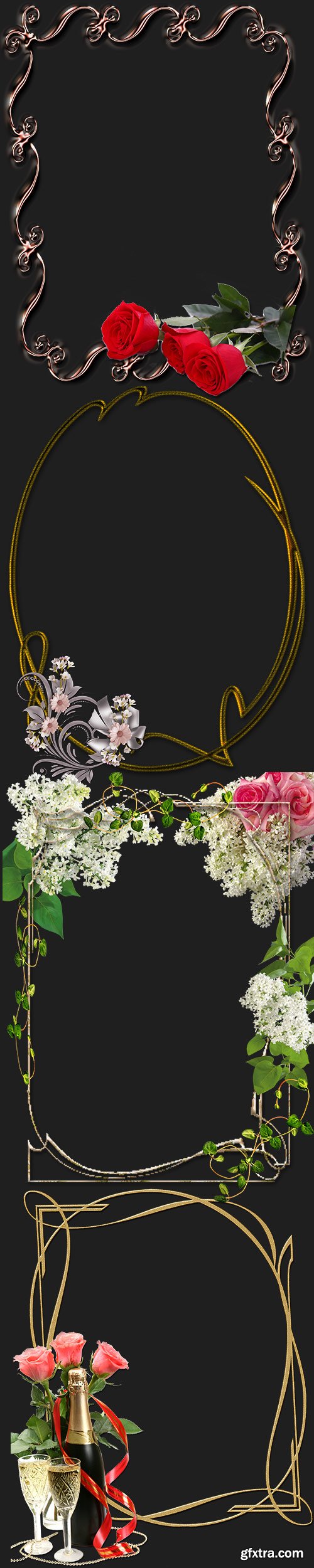 Original frames-cutouts with flowers