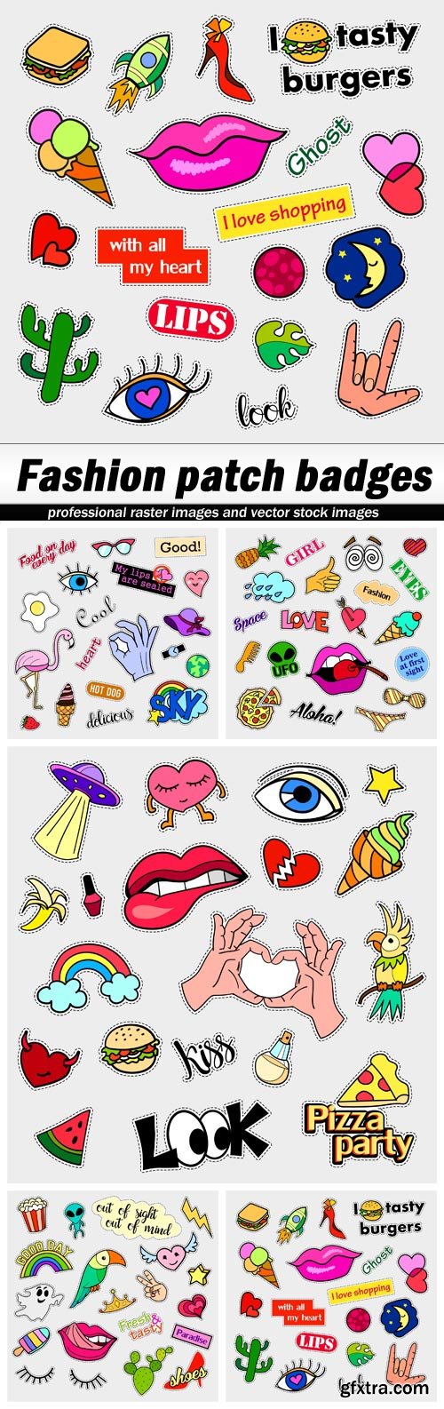 Fashion patch badges - 5 EPS