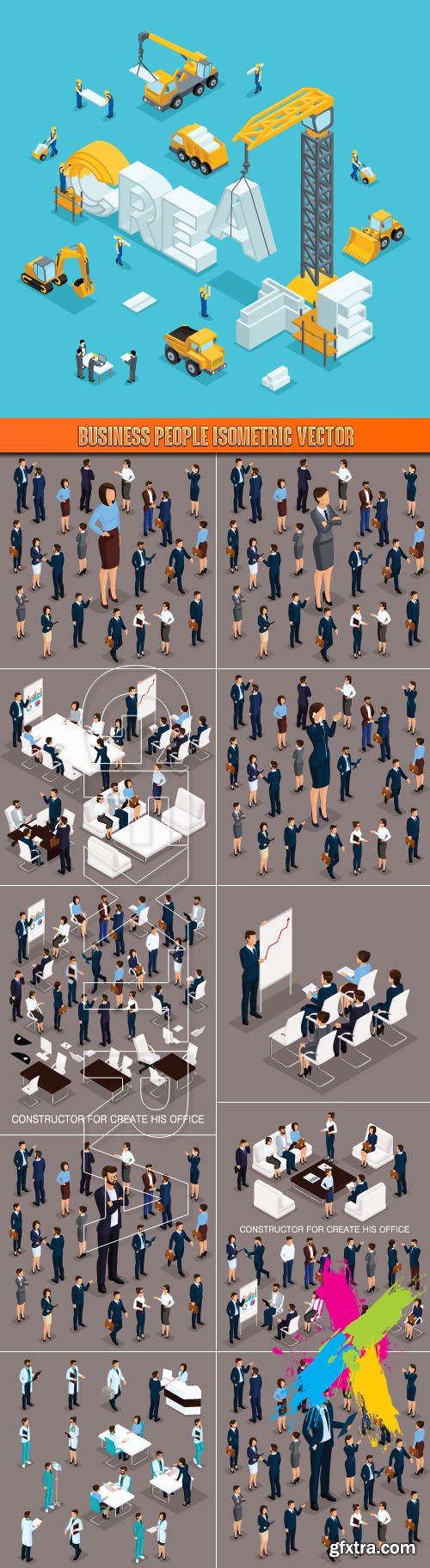 Business people isometric vector