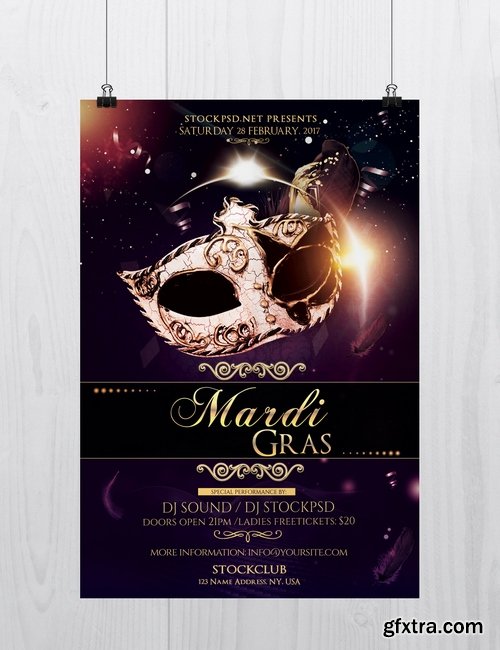 Mardi Gras Carnival PSD Flyer Template