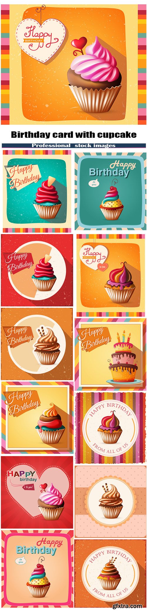 Birthday card with cupcake