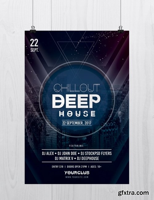 Chillout Deep House PSD Flyer Template