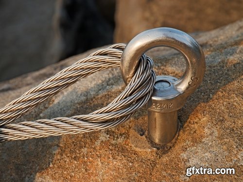 Collection of steel wire rope winch attachment carabiner hook 25 HQ Jpeg