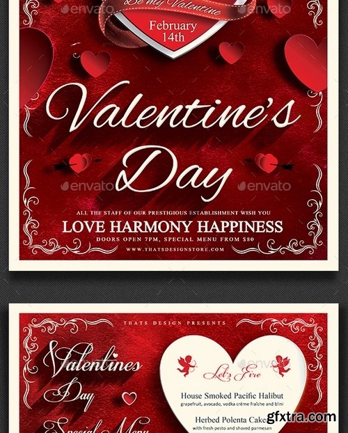 GraphicRiver - Valentines Day Flyer + Menu Bundle V1 14185345