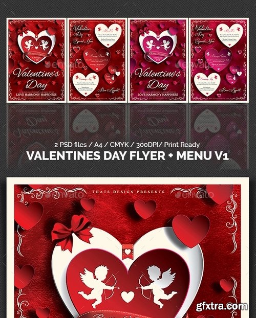 GraphicRiver - Valentines Day Flyer + Menu Bundle V1 14185345