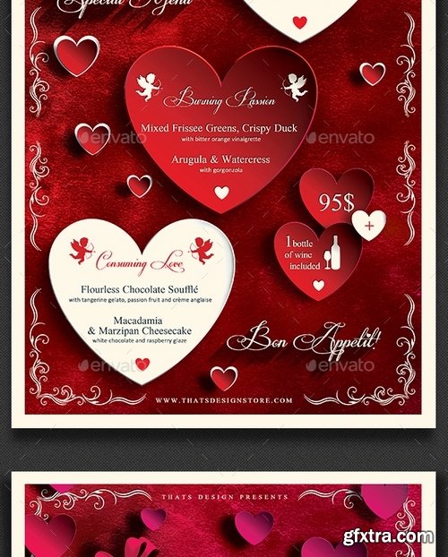 GraphicRiver - Valentines Day Flyer + Menu Bundle V1 14185345