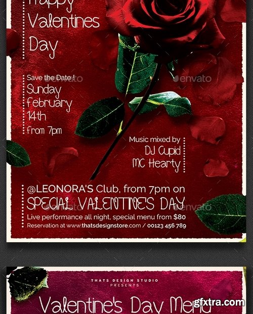 GraphicRiver - Valentines Day Flyer + Menu Bundle V2 14265794