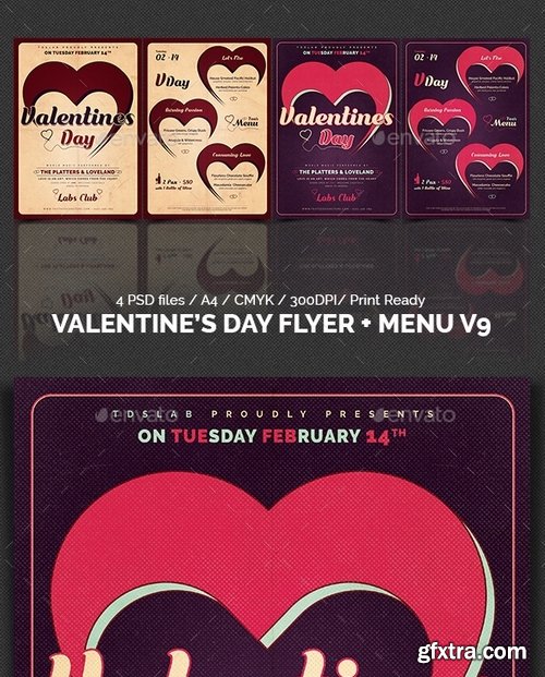 GraphicRiver - Valentines Day Flyer + Menu Templates V9 19308785